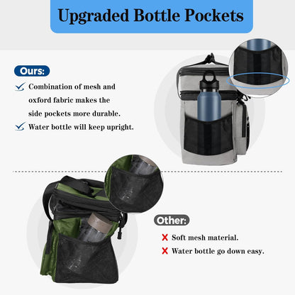 Lunch Box Cooler Bag - Insulated Tactical Lunchbox for Men - XLarge Lunch Pail Lunch Kit for Adults Work Outdoor Shifts Trips Black Camo 25L - PuriLite