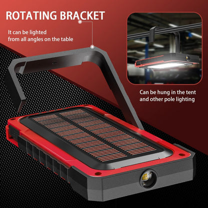 WARSUN Led Work Light Rechargeable, Portable Magnetic Work Light, LED Flood Light Waterproof for Outdoor Camping Hiking Emergency Car Repairing (USB + Solar Charging, Blue) - PuriLite