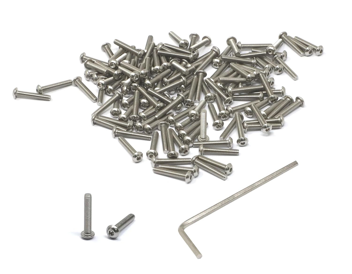 iexcell 50 Pcs M6 x 20mm Thread Pitch 1 mm Stainless Steel 304 Hex Socket Button Head Cap Screws Bolts Kit - PuriLite