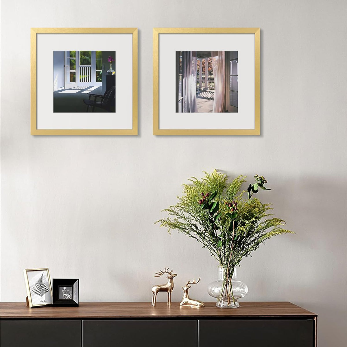 upsimples 11x14 Picture Frame, Display Pictures 8x10 with Mat or 11x14 Without Mat, Wall Hanging Photo Frames, Black - PuriLite