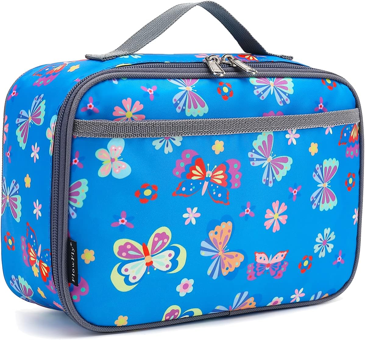 FlowFly Kids Lunch Box Insulated Soft Bag Mini Cooler Back to School Thermal Meal Tote Kit for Girls, Boys, Black - PuriLite