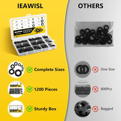 1050Pcs Flat Washers Set, 304 Stainless Steel Flat Washers for Screws, Assorted Sizes (M2 M2.5 M3 M4 M5 M6 M8 M10 M12) for Industrial Use - PuriLite