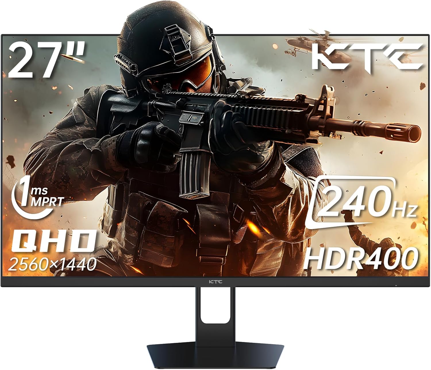 KTC 32 Inch 2K Computer Monitor, IPS 1440p Monitor with Ultra-Thin Bezels, HDR10, Freesync/G-sync, HDMI/DP Ports, Tilt Adjustable, Eyecare, Ideal for Business, Office, and Casual Gaming - PuriLite