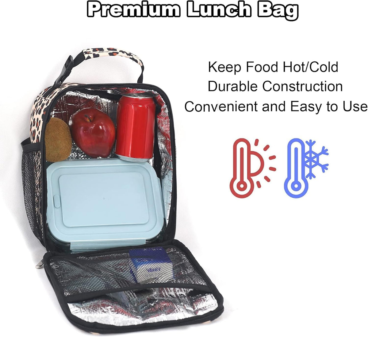 Lunch Box for Men Women Adults Small Lunch Bag for Office Work Picnic - Reusable Portable Lunchbox, Black - PuriLite
