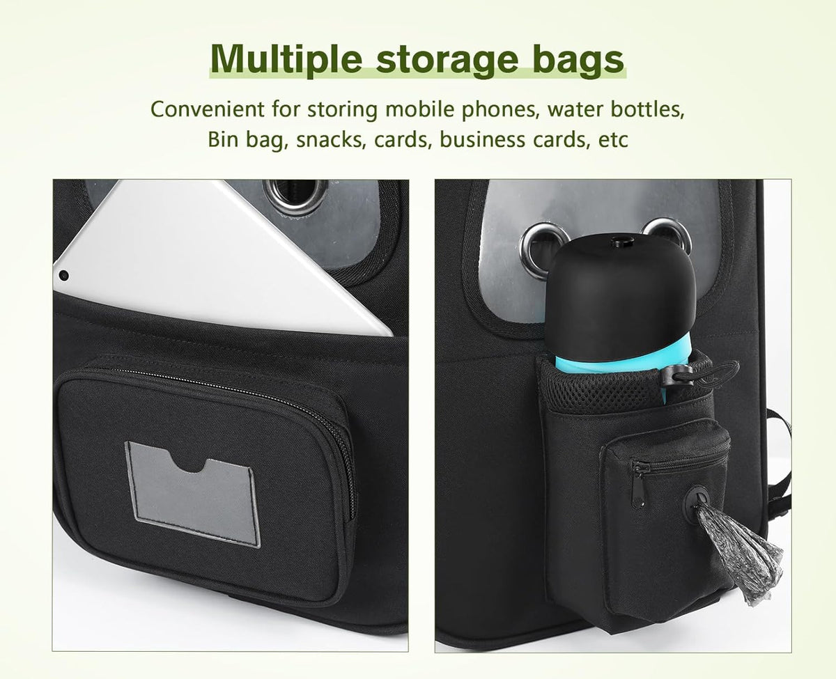 Pecute Pet Carrier Backpack, Dog Carrier Backpack Expandable with Breathable Mesh for Pets ＜6kg, Pet Backpack Carrier for Hiking Travel Camping Outdoor - PuriLite