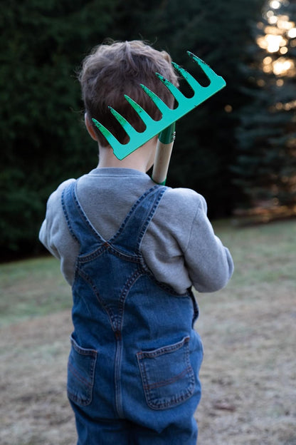 G & F Products 10018 JustForKids Kids Garden Tool Set Toy, Rake, Spade, Hoe and Leaf Rake, Reduced Size, 4-Piece - PuriLite