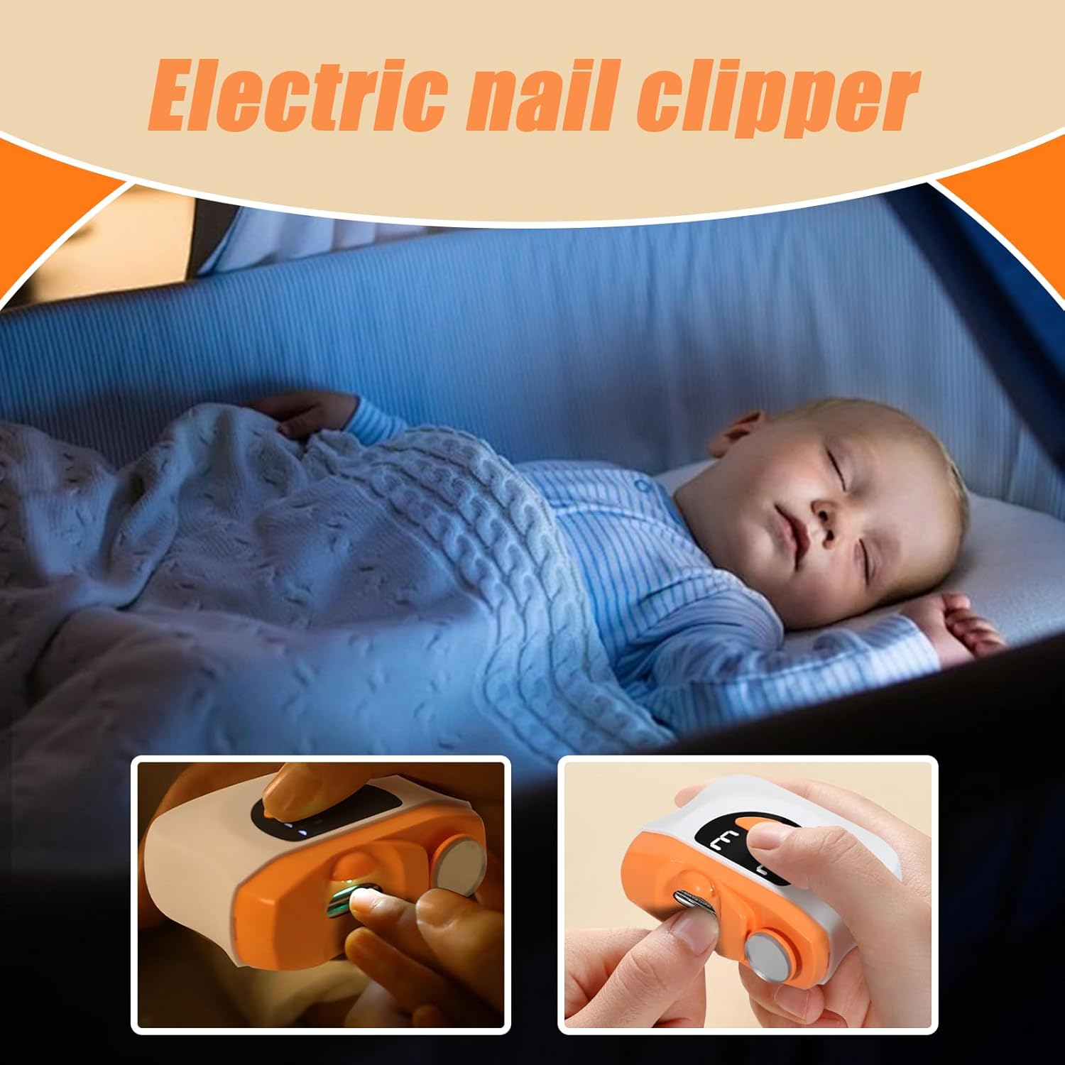 Electric Toenail Clippers  Automatic Fingernail Cutter – 3 Gears with LED Light & Scrap Storage - PuriLite