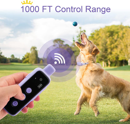 Bousnic Shock Collar for Dogs - Waterproof Rechargeable Dog Electric Training Collar with Remote for Small Medium Large Dogs with Beep, Vibration, Safe Shock Modes (8-120 Lbs) (Grey) - PuriLite