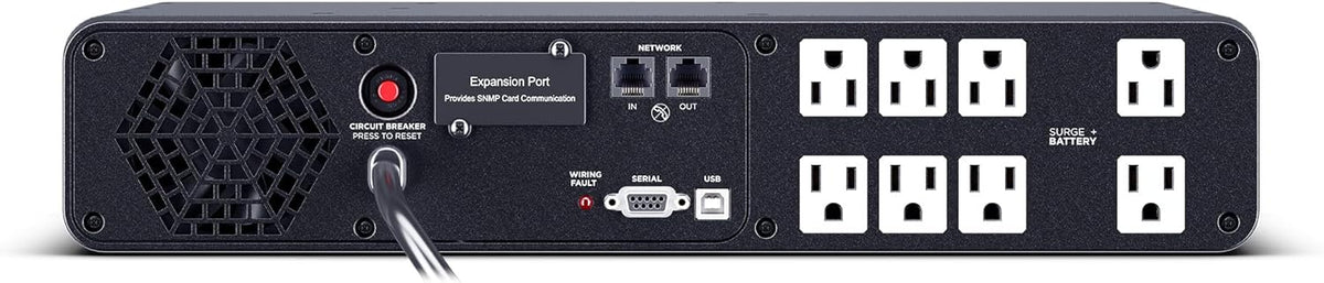 CyberPower CP1500PFCLCD PFC Sinewave UPS System, 1500VA/1000W, 12 Outlets, AVR, Mini Tower, Black - PuriLite