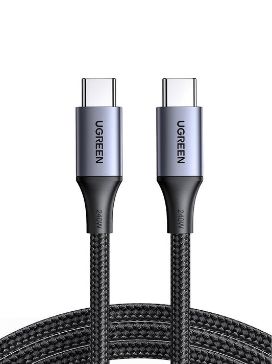 UGREEN 240W USB C to USB C Cable PD 3.1 48V 5A Fast Charge Nylon Braided USB 2.0 Type C Cord Compatible with MacBook Pro Air, iPhone 16 15, iPad, Galaxy S25 S24 S23 Ultra, 6ft - PuriLite