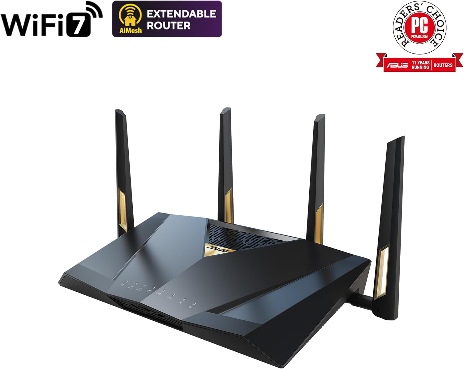 ASUS RT-BE86U BE6800 Dual-Band WiFi 7 Router, Supports 4096-QAM, MLO, AI WAN Detection, AiMesh, Subscription-Free Network Security, and Comprehensive VPN Features, Guest Network Pro, Gaming - PuriLite