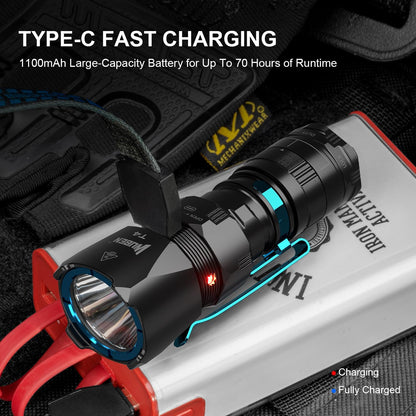 WUBEN T4 Flashlight Rechargeable, Mini Tactical Flashlight Military Grade 401M Long Throw, Small Flashlight with Tactical/Duty/Lock 3 Modes, EDC Flash Light for Police, Emergency and Daily Use - PuriLite