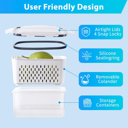 Pure Future 50-Piece Large Airtight Food Storage Containers with Lids, BPA-Free Stackable & Microwave Safe Kitchen Set for Meal Prep, Freezer Use - 25 Containers & Lids, Leakproof Design - PuriLite