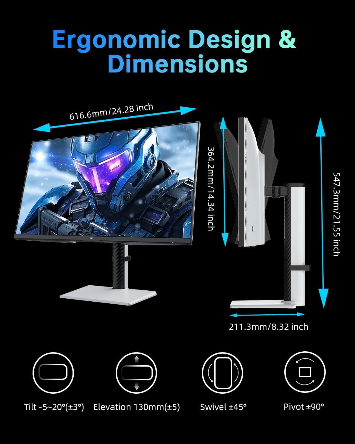 KTC 32 Inch 2K Computer Monitor, IPS 1440p Monitor with Ultra-Thin Bezels, HDR10, Freesync/G-sync, HDMI/DP Ports, Tilt Adjustable, Eyecare, Ideal for Business, Office, and Casual Gaming - PuriLite