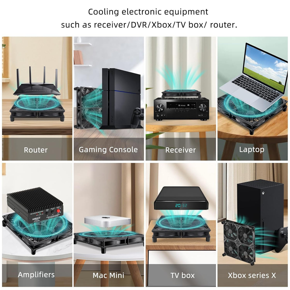 Wathai High Airflow Router Cooling Fan for Computer Cooler TV Small Box DC 5V USB Power 120mm 240mm Fan with Multi Speed Controller - PuriLite