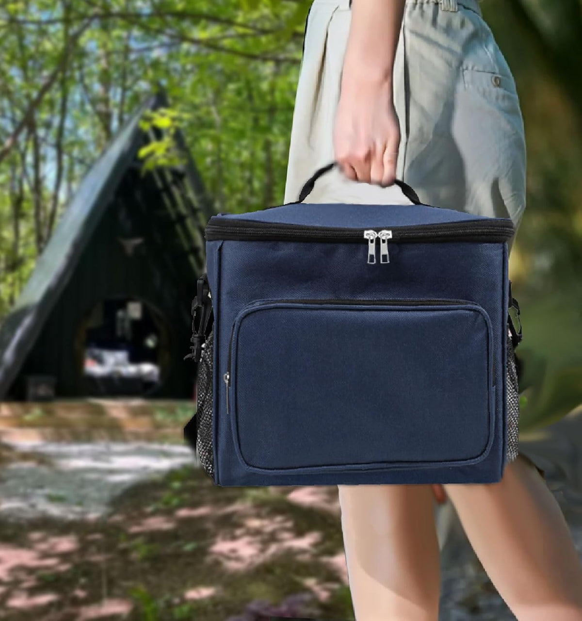 Lunch Bag for Adult Men Women Reusable 10L Large Thermos Lunch Box Food Cooler Bag Leakproof Heated Lunch Bag for Work Office Outdoor Picnic School Unisex Insulated Bag, 12+ Cans (Black) - PuriLite