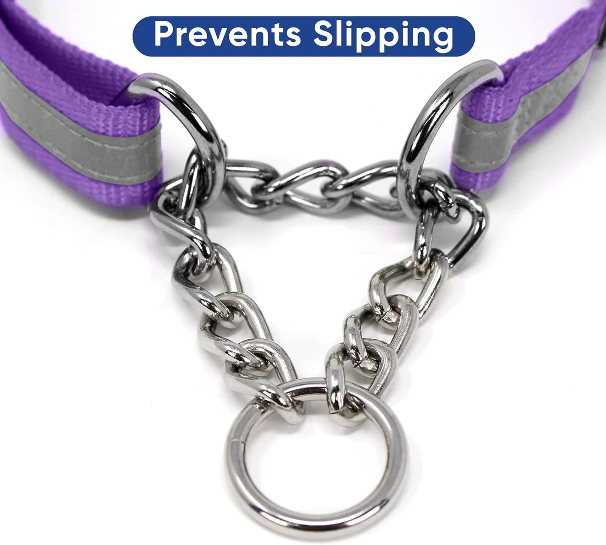 Pawtitas Chain Martingale Dog Collar Puppy Collar Reflective Dog Collar Training Dog Collar Behavioral Dog Chain Collar Collar Large Dog Collar Orange Dog Collar - PuriLite