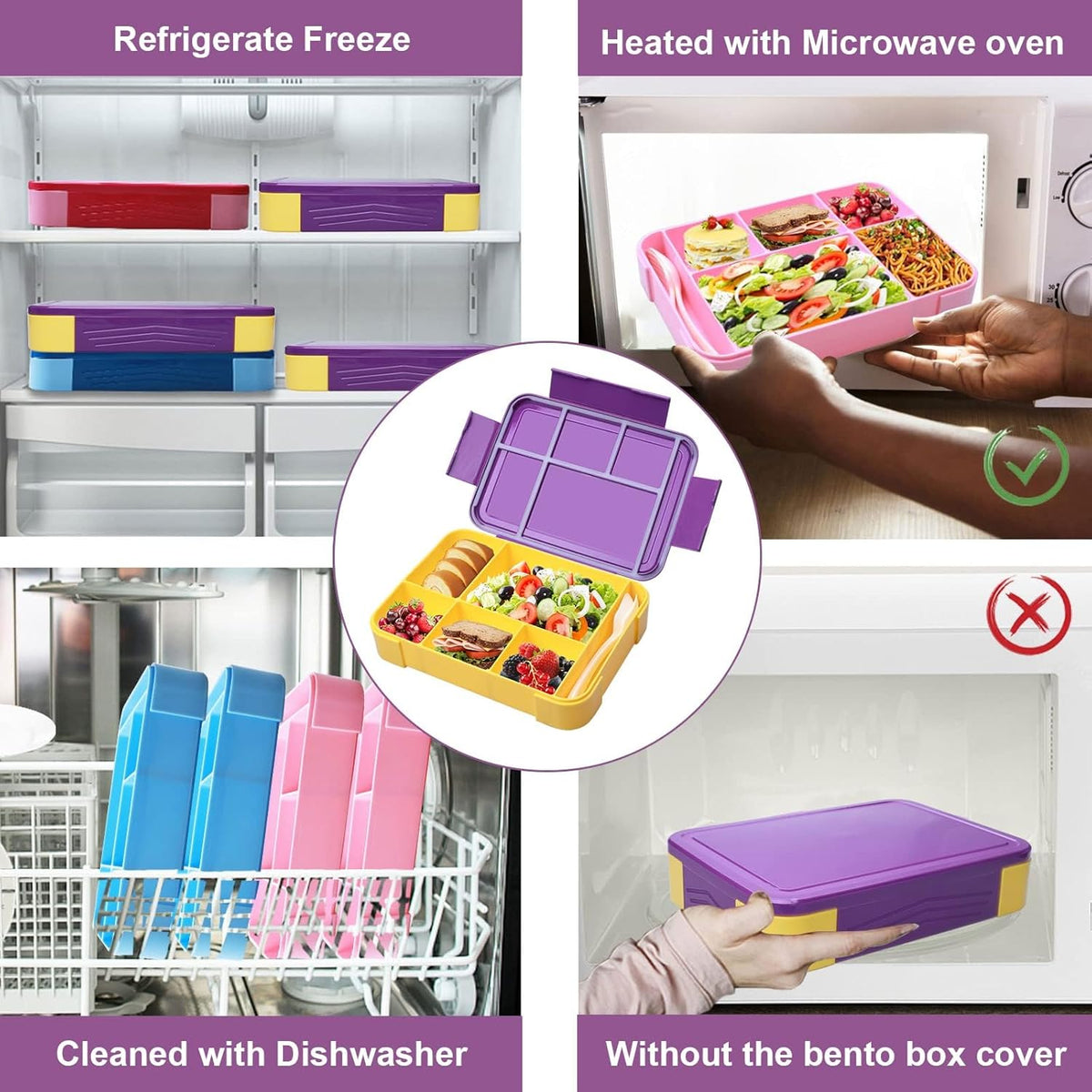Hap Tim Bento Box Lunch Box for Kids (CA1265-BL) - PuriLite