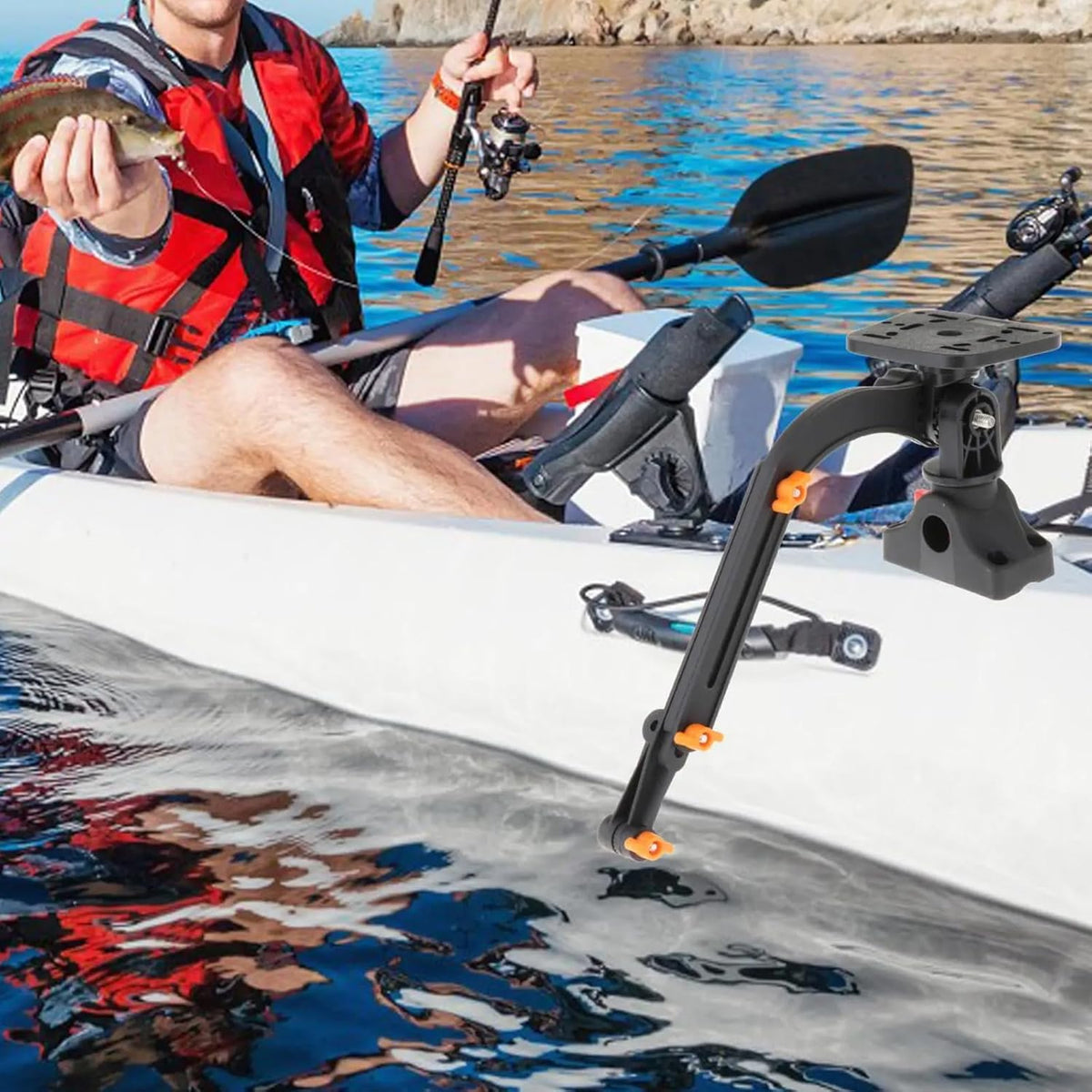 Marine Transducer Mounting Arm Kayaks Fish Finder Plate Mount Base Adapter Universals Plate Mount Base Adapter - PuriLite