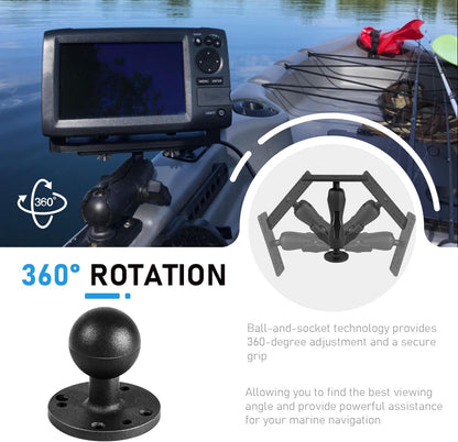 Bzsunway Medium Arm Marine Electronic/Depth Fish Finder Mount with 1.5" / C Size Ball, Medium Arm Marine Electronic/Depth Finder Mount, Suitable for Garmin, Lowrance and Helix 8-10 - PuriLite