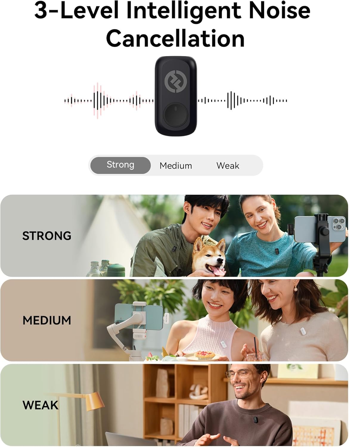 Hollyland Lark A1 Duo - Wireless Microphone USB C for iPhone 16/15 & Android (2TX + USB-C RX + Charging Case), Magnetic Mic for YouTube, TikTok, Podcast, Interviews (Black) - PuriLite