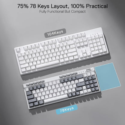 Redragon K655 75% RGB Wired Mechanical Gaming Keyboard, 78 Keys Hot-Swap Mechanical Keyboard w/Aluminum Cover Board, Upgraded Socket and Onboard Macro/Media Keys, Quiet Linear Red Switch - PuriLite