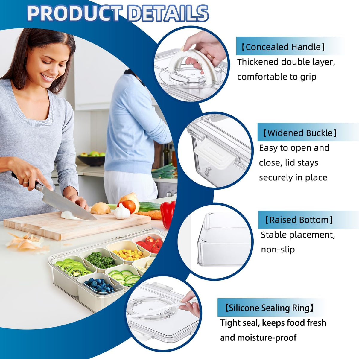 Pure Future 50-Piece Large Airtight Food Storage Containers with Lids, BPA-Free Stackable & Microwave Safe Kitchen Set for Meal Prep, Freezer Use - 25 Containers & Lids, Leakproof Design - PuriLite
