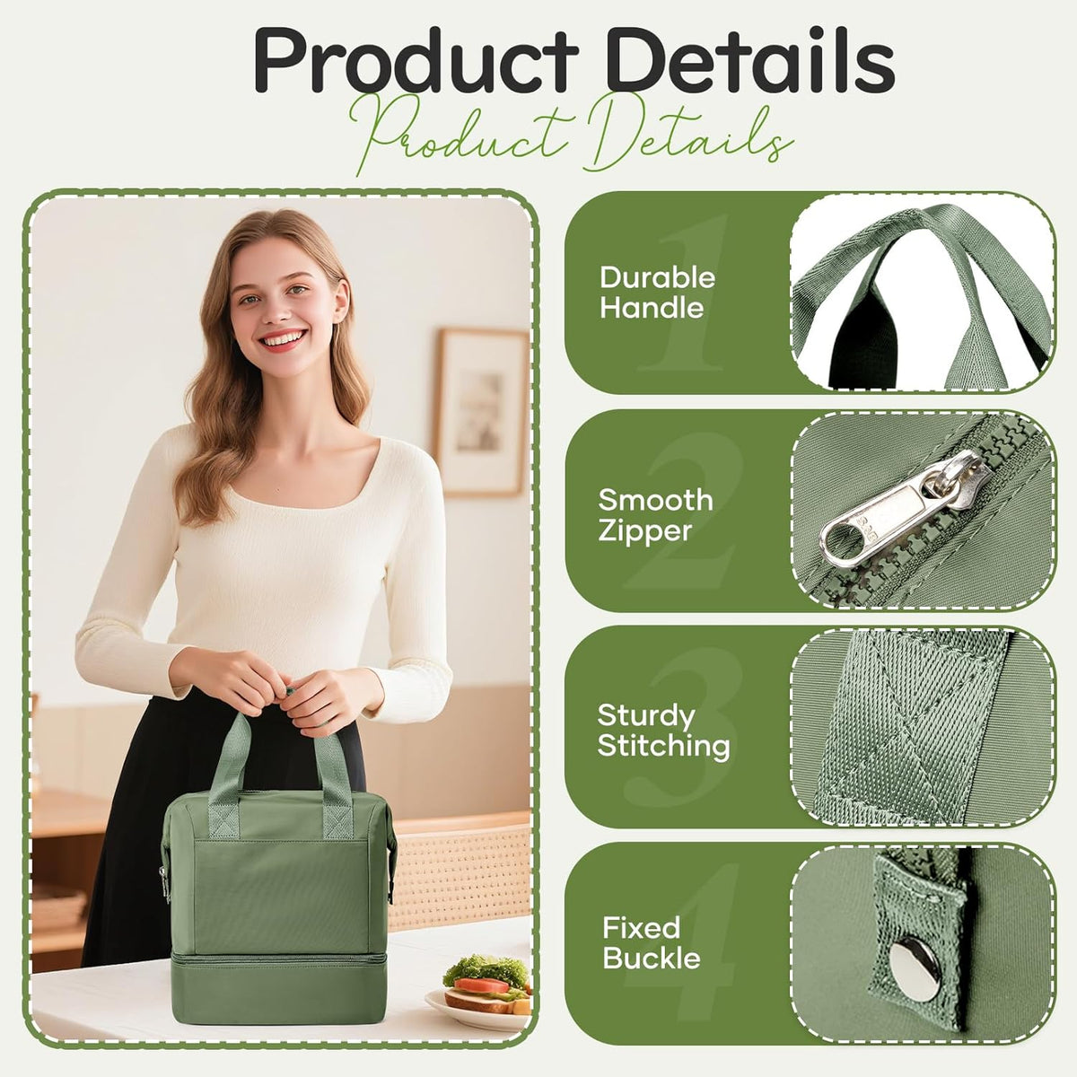 Lunch Bag Insulated Lunch Box Leakproof Lunch Tote Bags for Women Men,Portable Thermal Cooler Bag Lunch Containers with Shoulder Strap for Work, Family, Picnic, School, Outdoor,BBQ C2-Pinkpurple - PuriLite