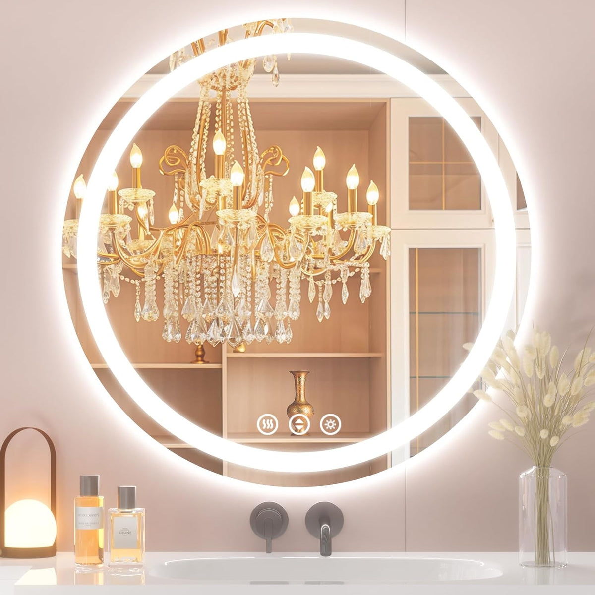 Lmsedf 24" x 32"Rectangle LED Bathroom Mirror with Lights, Backlit & Front Lighted, Wall-Mounted Vanity Mirror 3000K/4000K/6000K, Memory Functions, Anti-Fog, Dimmable Smart Mirror - PuriLite