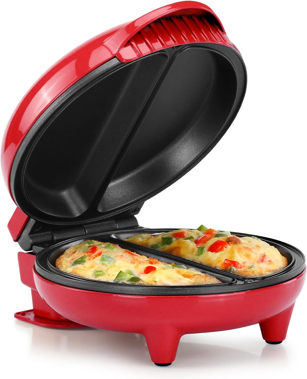 Holstein Housewares Non-Stick 6-Section Multi-Food Maker - Arepas, Mini Pancakes, Corncakes and More, 6-PC, Red/Black - PuriLite