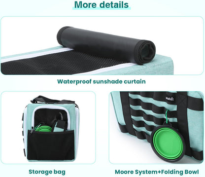 Approved Collapsible Cat Soft-Sided Carriers, Breathable Pet Carriers up to 5kg/12lbs, Portable Dog Carrier Great for Travel, Outdoor, Hiking, Camping(Gray) - PuriLite