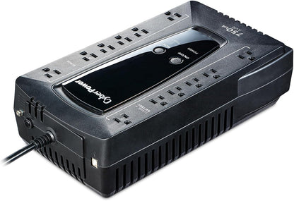 CyberPower AVRG900LCD Intelligent LCD UPS System, 900VA/480W, 12 Outlets, AVR, Compact - PuriLite