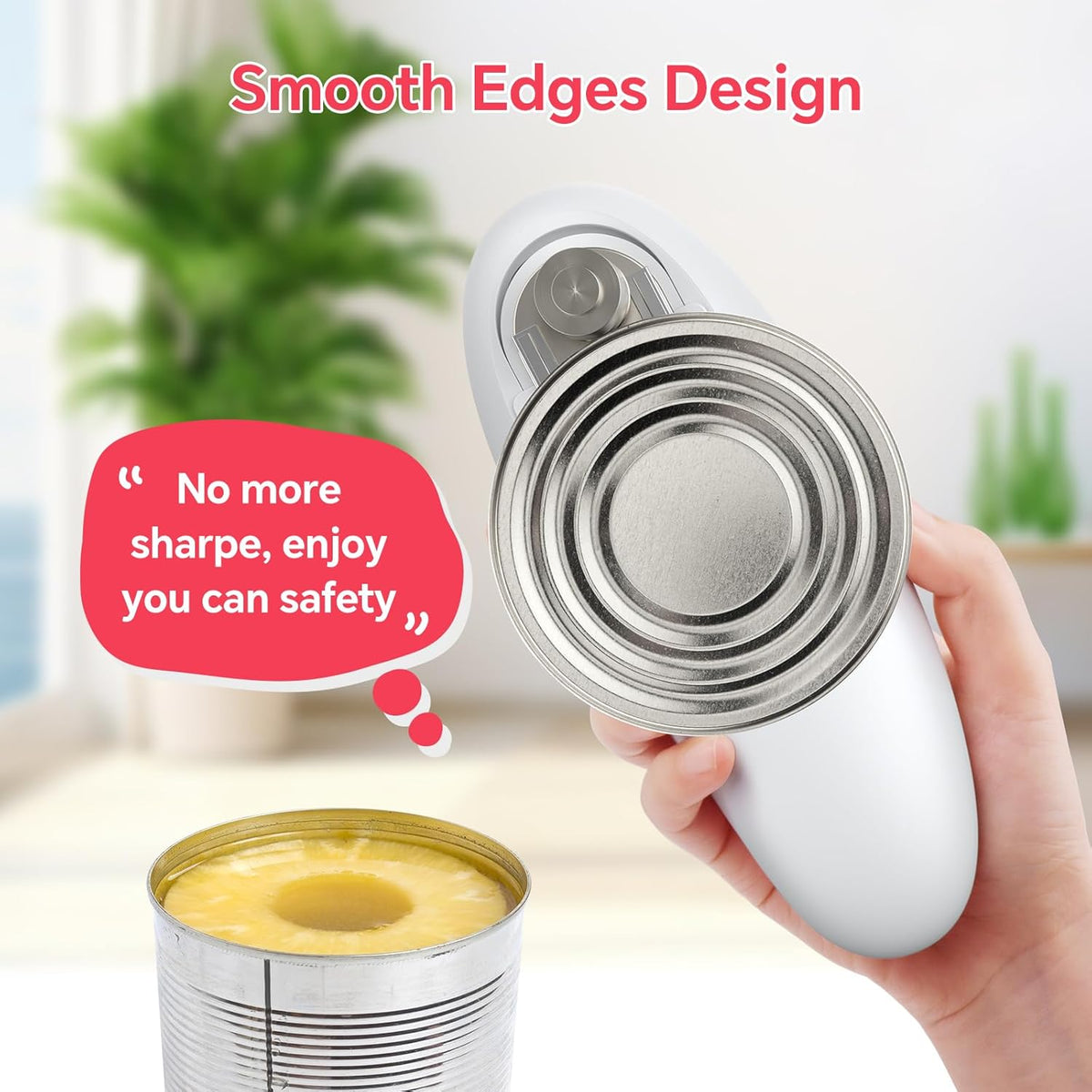 Osnil Rechargeable Electric can Opener for Seniors, Arthritis and Mum Automatic Open Any Size can with Smooth Edge Food-Safe with Rechargeable Battery and USB Cable - PuriLite