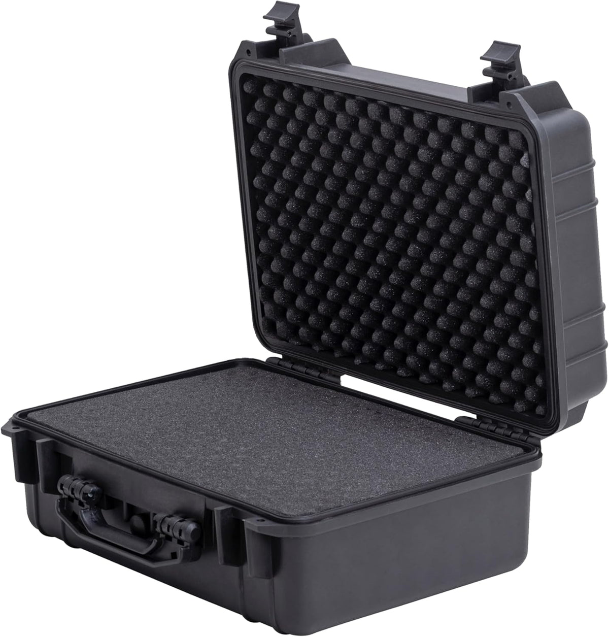 MEIJIA Portable Waterproof Protective Hard Case,Camera Case with Customizable Fit Foam Inserted, Elegant Black (9.17"x 7.56"x4.33") - PuriLite