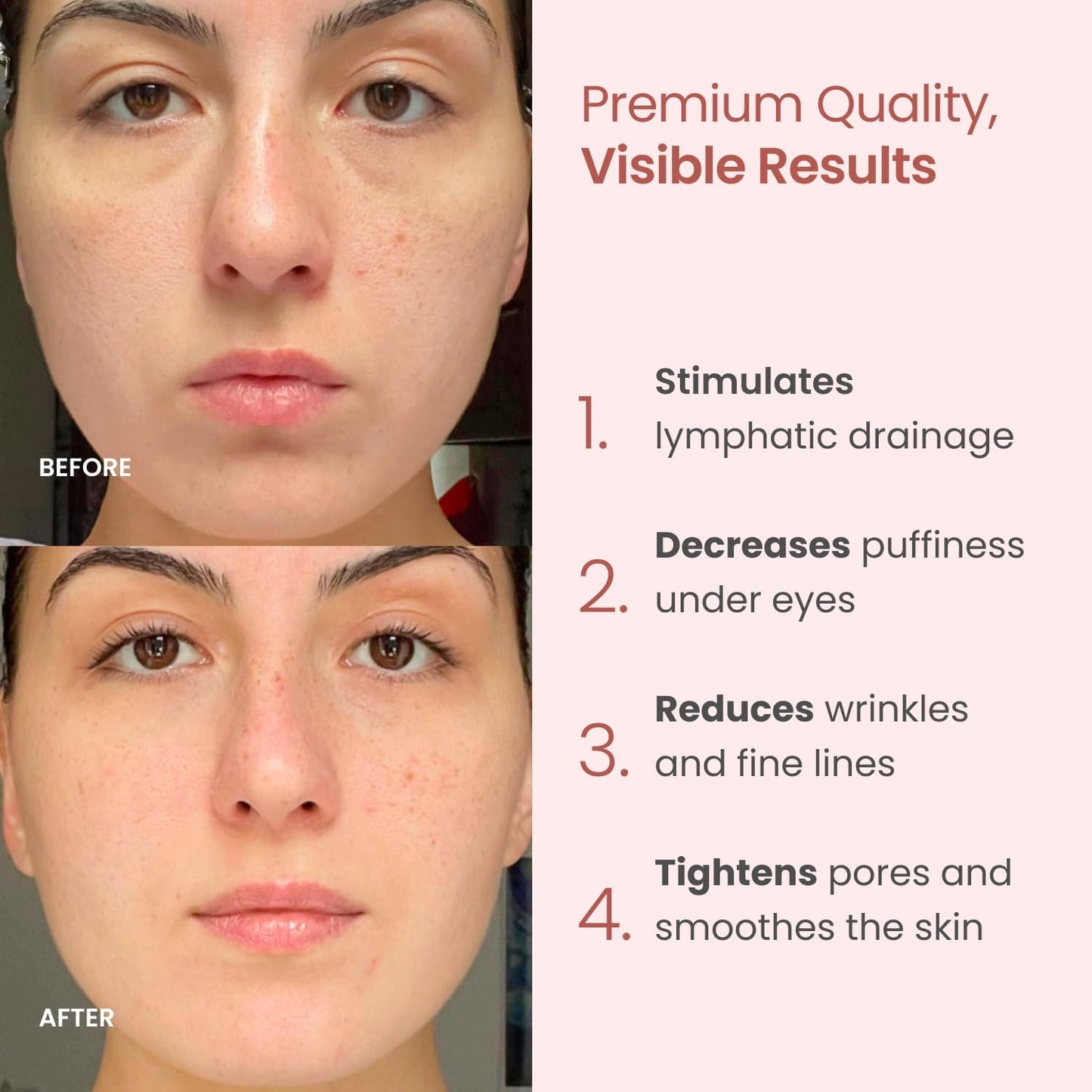 Plantifique Rose Quartz Gua Sha Facial Tool and Face Roller Set - Anti Aging Guasha Tool for Face, Eyes, Neck Massager for Lymphatic Drainage - Rouleau Visage
