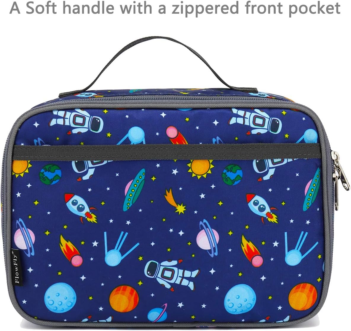 FlowFly Kids Lunch Box Insulated Soft Bag Mini Cooler Back to School Thermal Meal Tote Kit for Girls, Boys, Black - PuriLite