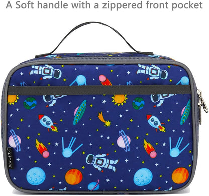 FlowFly Kids Lunch Box Insulated Soft Bag Mini Cooler Back to School Thermal Meal Tote Kit for Girls, Boys, Black - PuriLite