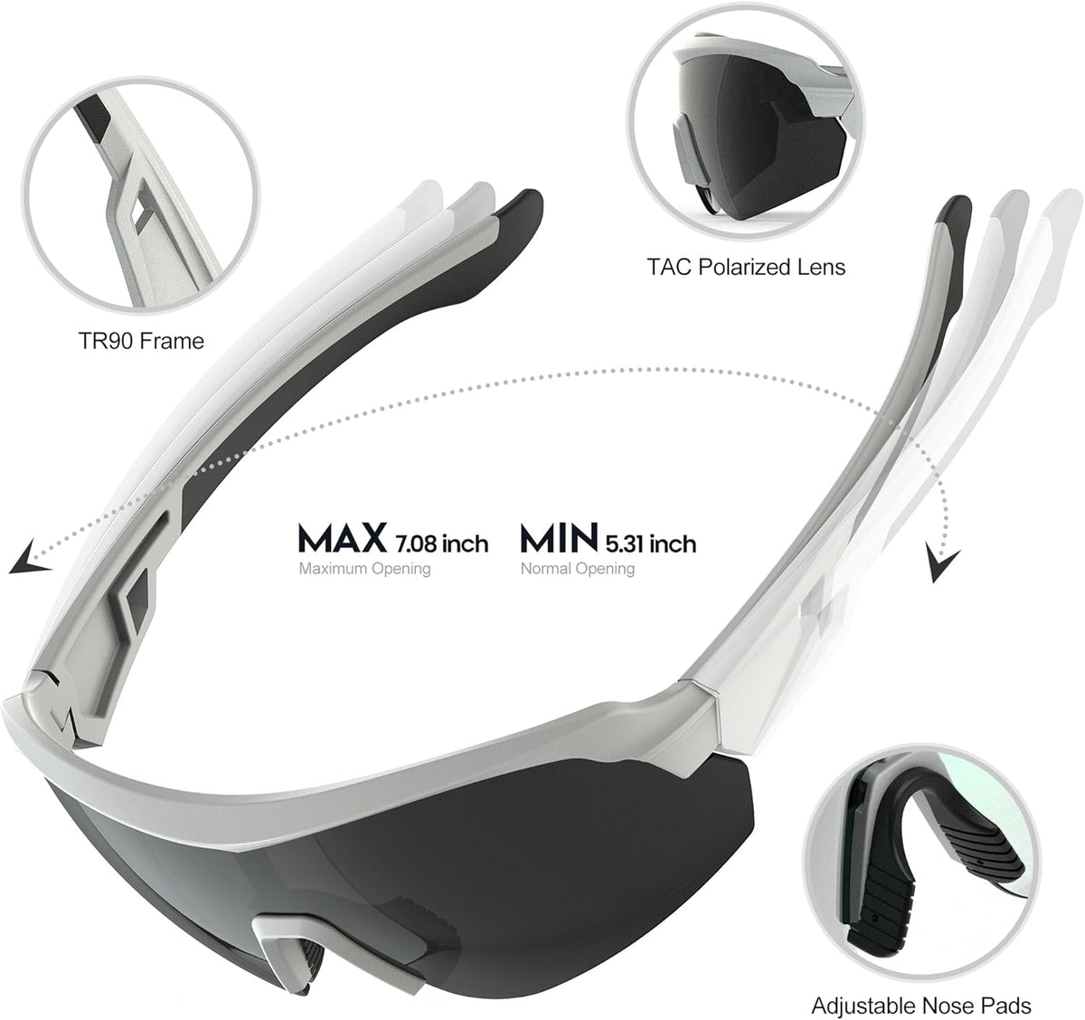 Cycling Glasses Polarized Sports Sunglasses for Men Women Youth Baseball Running Driving Golf - PuriLite