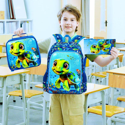 3pcs Backpack for Boys and Girls, 16” Kids Kindergarten Bookbag with Lunch Box, Cute Elementary Backpacks for Boy Girl - PuriLite