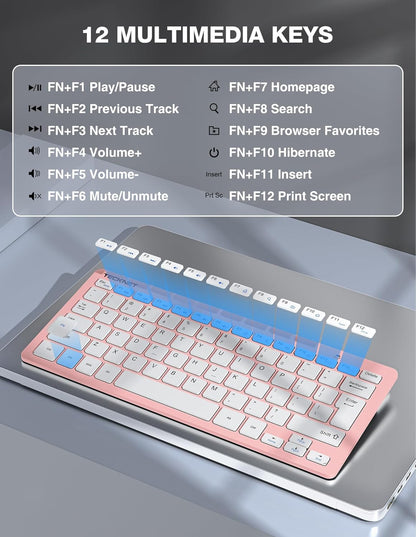 TECKNET Keyboard and Mouse Wireless - Compact 2.4GHz Wireless Keyboard and Mouse Combo with Adjustable DPI, Ultra-Quiet Clicks, Lag-Free Performance for Computer, Laptop, PC, Windows, Mac, Chrome OS - PuriLite