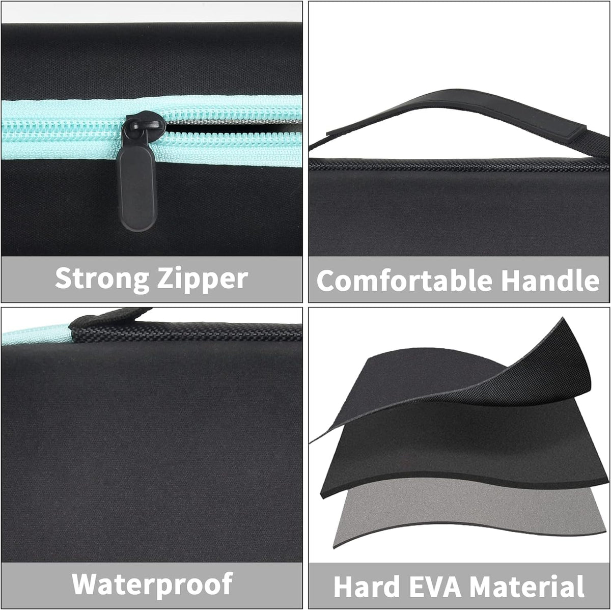 GWCASE for NuDerma High Frequency Wand Case, 6 Wands, Customizable EVA, L Hard EVA Shell, Shock+Splash Proof; 2-layer Cuttable Foam; 360° Zipper +Handle; Skincare Travel, Home Storage,Case Only