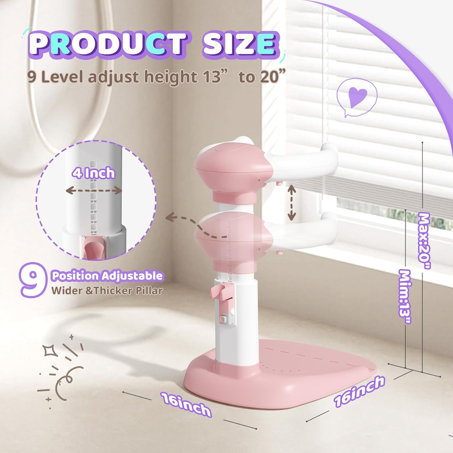 COOSEYA ® Baby Bathtub With Shower Stand Support|Anti-Pinch Soporte para Bañera de Bebé Adjustable Baby Shower Tower, Smart Water Flow Hug Tower for 6-36 Months, Ideal baby shower gifts - PuriLite