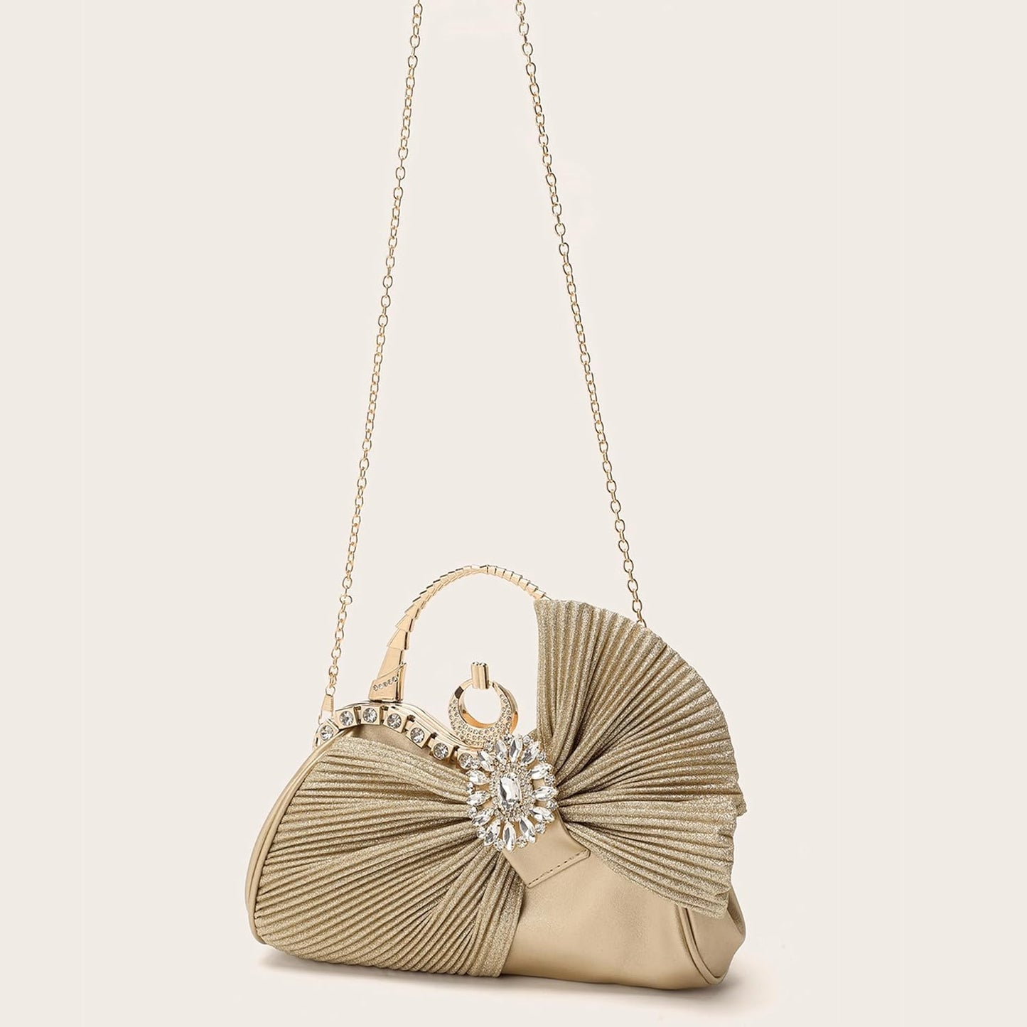 Buric Clutch Purses for Women Rhinestone Evening Handbag Bridal Wedding Prom Purse Formal Party Bow Tie Clutch for Women - PuriLite