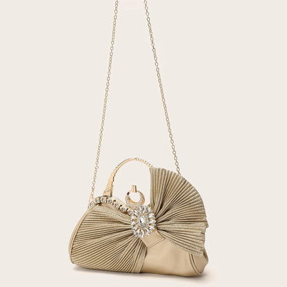 Buric Clutch Purses for Women Rhinestone Evening Handbag Bridal Wedding Prom Purse Formal Party Bow Tie Clutch for Women - PuriLite