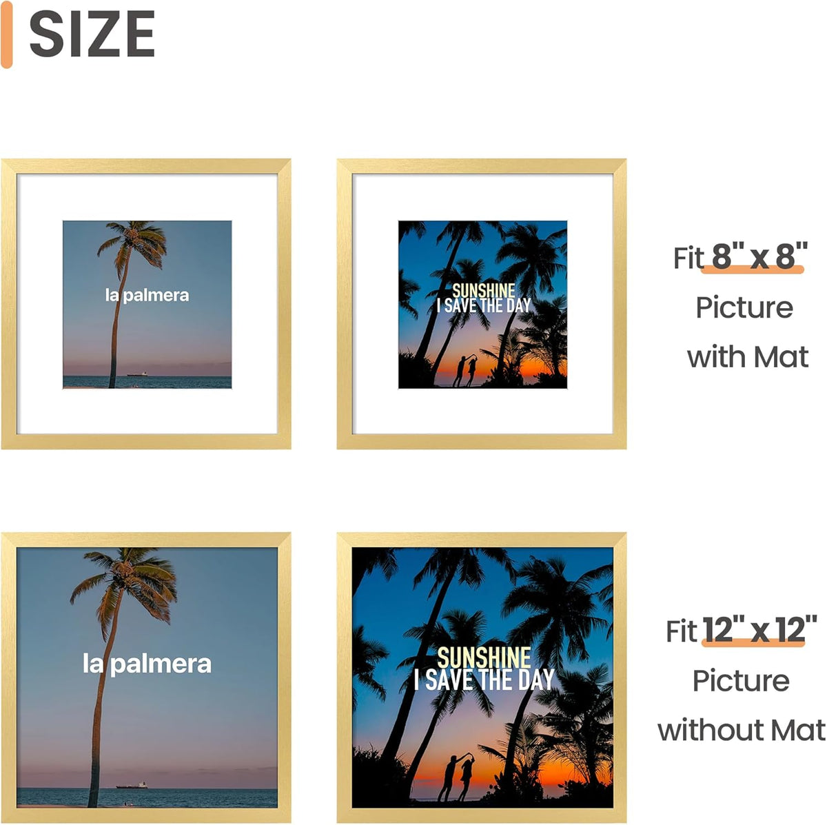 upsimples 11x14 Picture Frame, Display Pictures 8x10 with Mat or 11x14 Without Mat, Wall Hanging Photo Frames, Black - PuriLite
