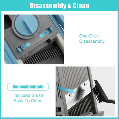 MEKOTRIN Vegetable Chopper Mandoline Slicer for Kitchen, Vegetable Food Slice Potato Slicer Chopper, Veggie Chopper with Container, Adjustable Thickness Julienne + Dicer, Kitchen Tools Gadgets, Green - PuriLite
