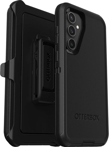 OtterBox Galaxy S23 FE Defender Series Case - Black, Rugged & Durable, with Port Protection, Includes Holster Clip Kickstand - PuriLite