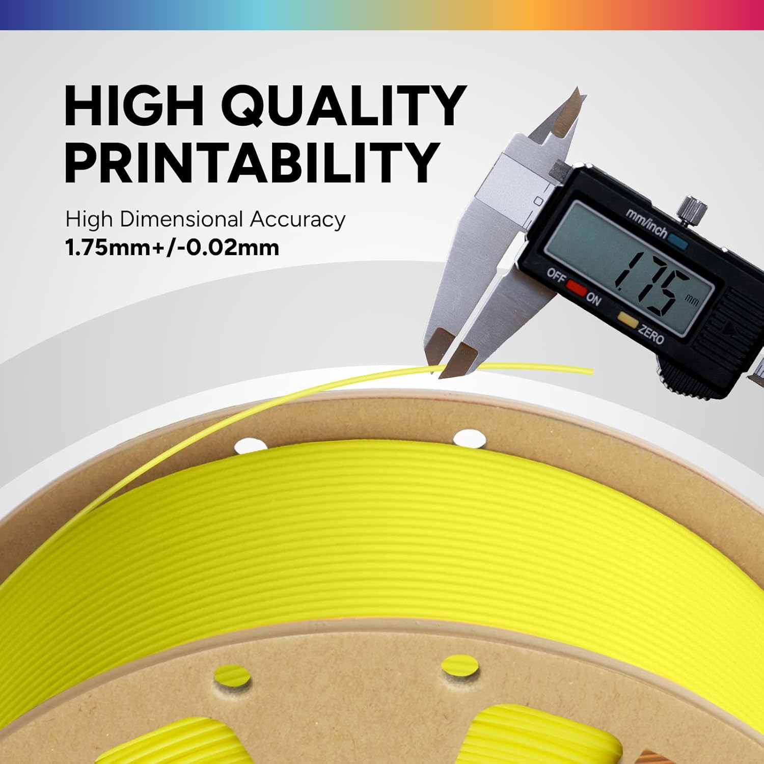 OVERTURE PLA Filament 1.75mm PLA 3D Printer Filament, 1kg Cardboard Spool (2.2lbs), Dimensional Accuracy +/- 0.02mm, Fit Most FDM Printer (Black 1-Pack) - PuriLite