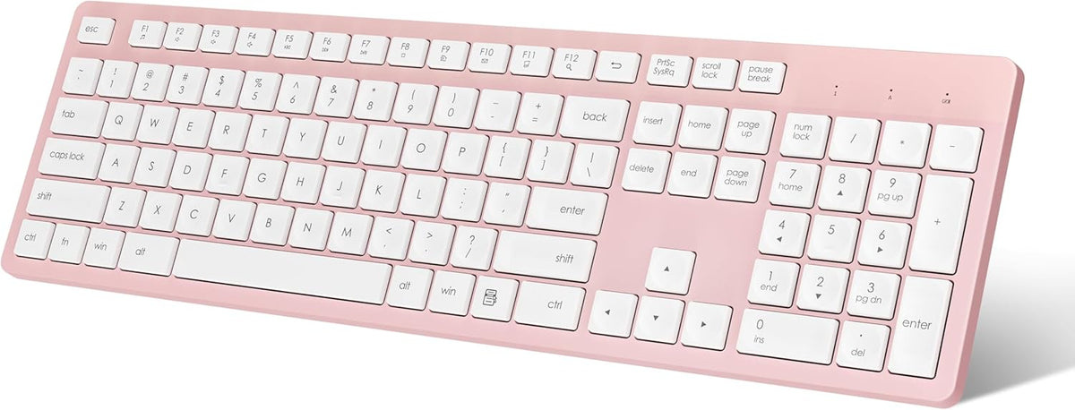 LeadsaiL Wireless Keyboard | Ergonomic Keyboard | Full-Sized Keyboard | Noiseless Keyboard | 2.4GHz Wireless Keyboard | USB Keyboard - PuriLite