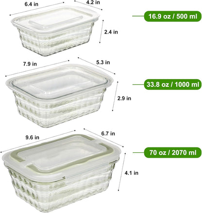 Taiuloo 3-Piece Salad Bowls with Lids & Handle, BPA Free Plastic Meal Prep Containers for Lunch, Kitchen Mixing & Serving Bowls for Salad, Snack, Fruit, Veggie, Blue - PuriLite